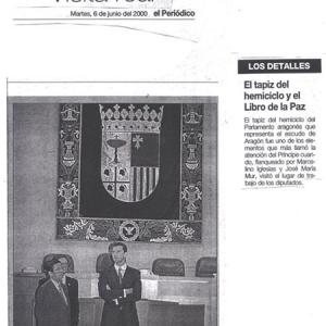 THE PARLAMIENT TAPESTRY AND THE BOOK OF PEACE  - EL PERIÓDICO (06/06/2000)